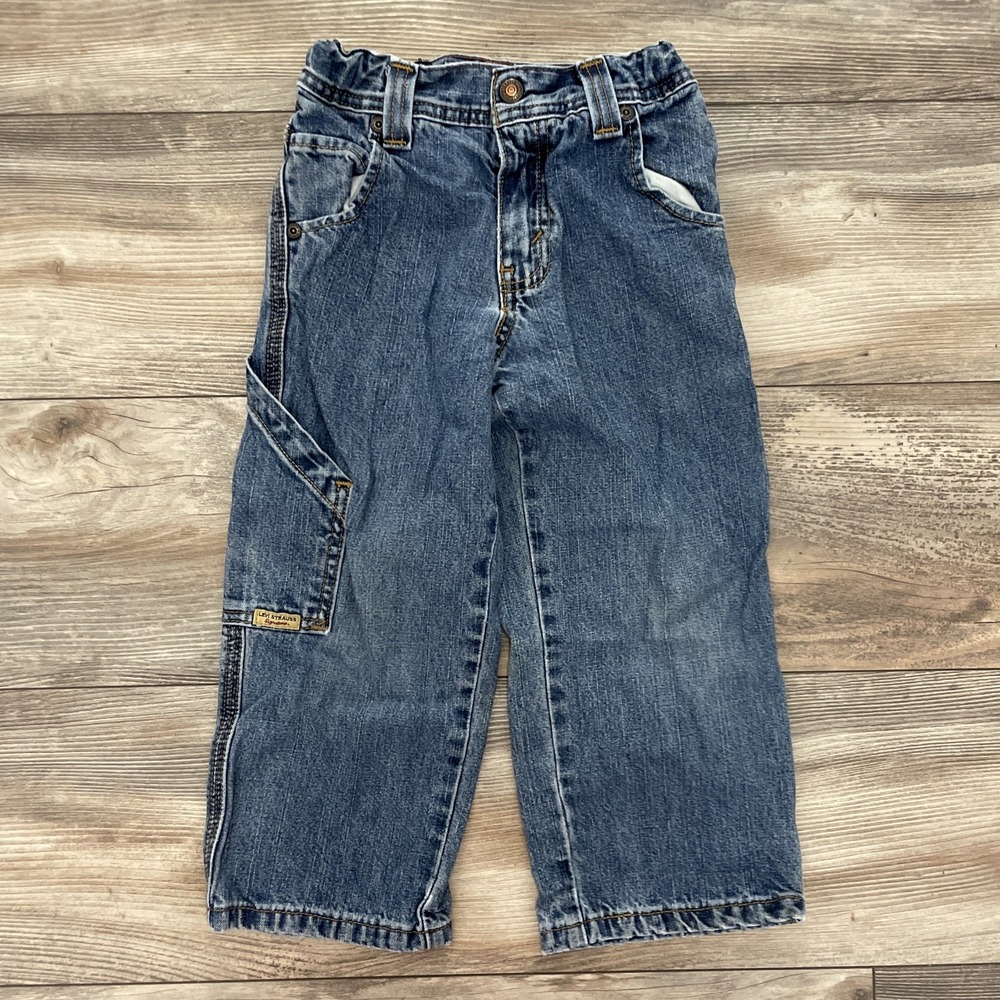 Levi Strauss Signature Boys Carpenter Jeans Size 5 Regular Blue Denim Pants